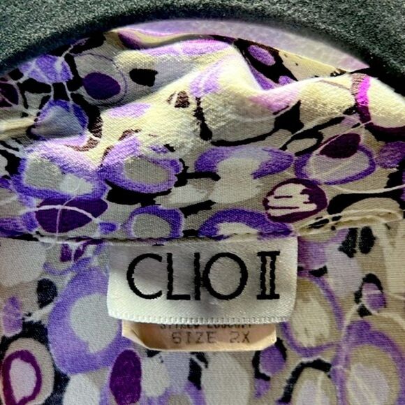 Clio II Multicolored Blouse size 2x button down - Picture 4 of 9